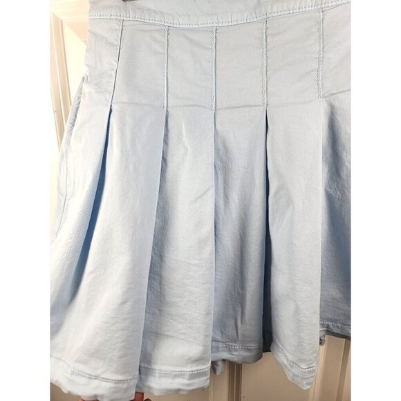 American Eagle Light Blue Pleated Skirt Back Zipper Closure Size 0 - Picture 7 of 10